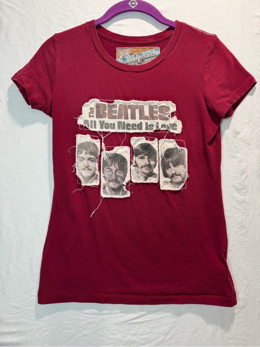 The Beatles 'All You Need Is Love' Women's Red Graphic Tee -